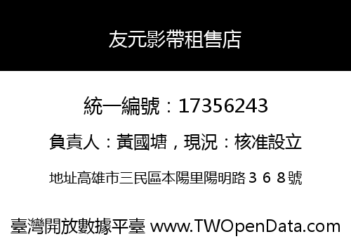 友元影帶租售店