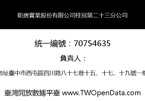 鉅唐實業股份有限公司桂冠第二十三分公司