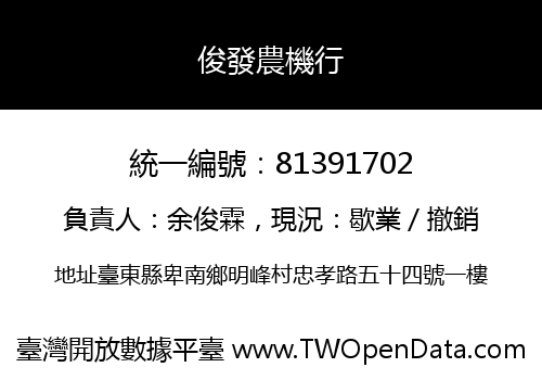 俊發農機行