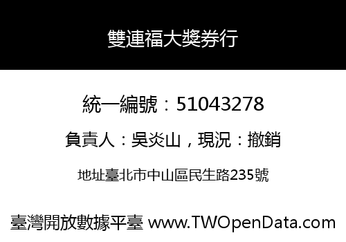雙連福大獎券行