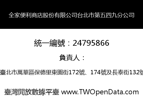 全家便利商店股份有限公司台北市第五四九分公司