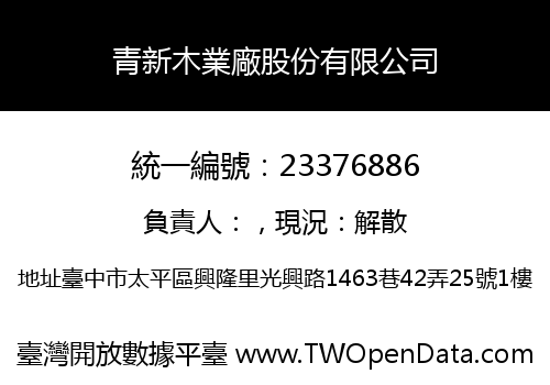 青新木業廠股份有限公司