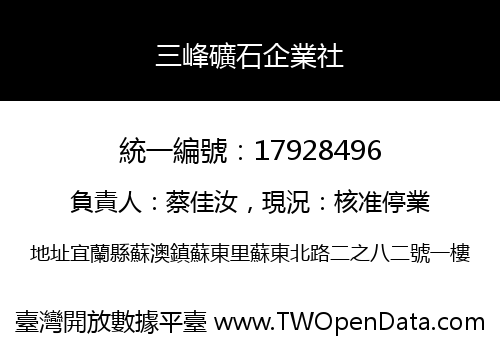 三峰礦石企業社