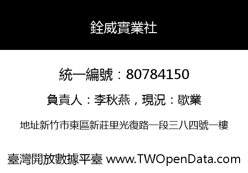 銓威實業社