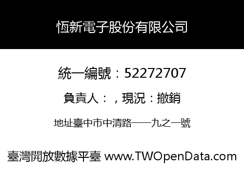 恆新電子股份有限公司