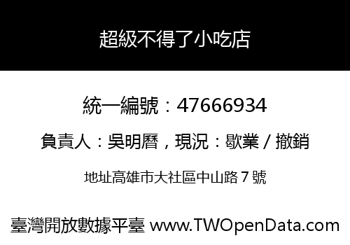 超級不得了小吃店
