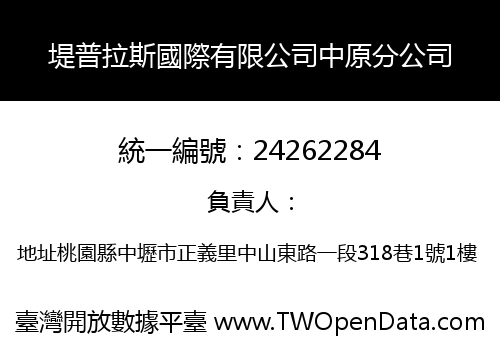 堤普拉斯國際有限公司中原分公司