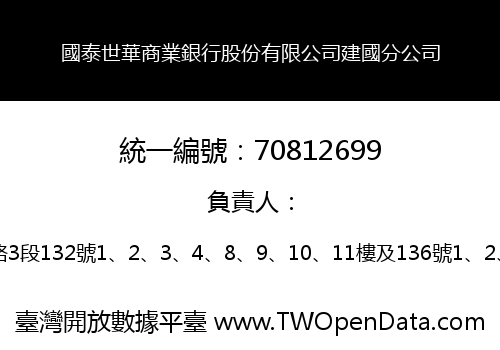 國泰世華商業銀行股份有限公司建國分公司