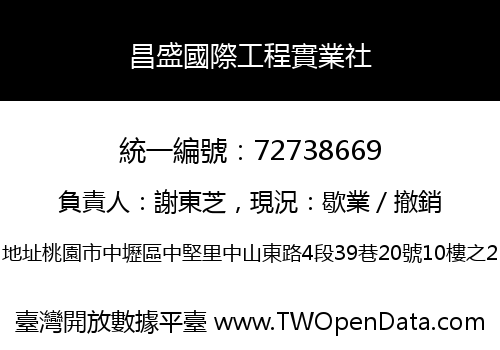 昌盛國際工程實業社