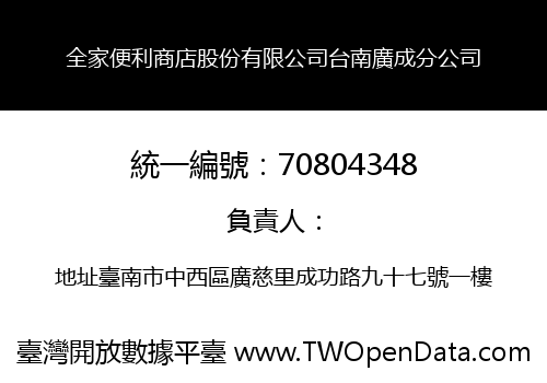 全家便利商店股份有限公司台南廣成分公司