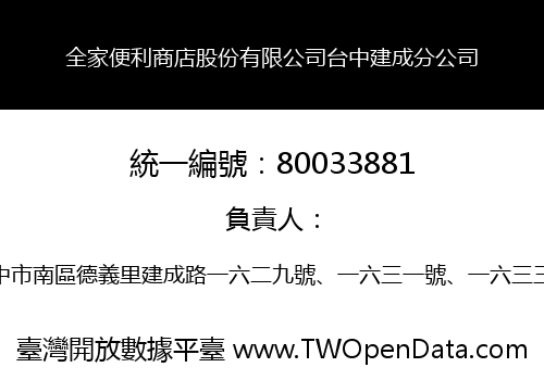 全家便利商店股份有限公司台中建成分公司