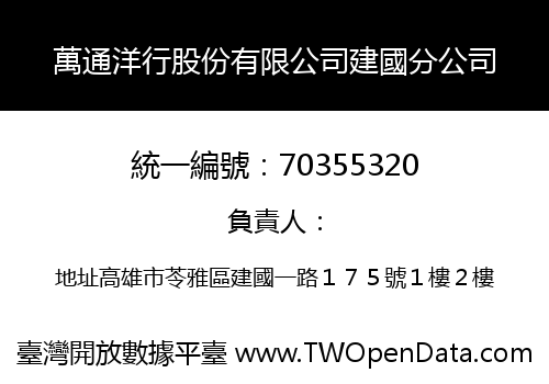 萬通洋行股份有限公司建國分公司