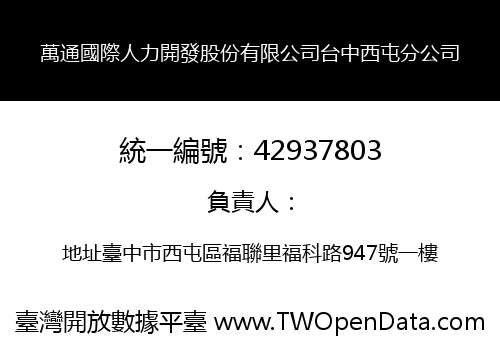 萬通國際人力開發股份有限公司台中西屯分公司