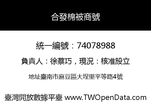 合發棉被商號