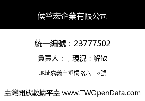 侯竺宏企業有限公司