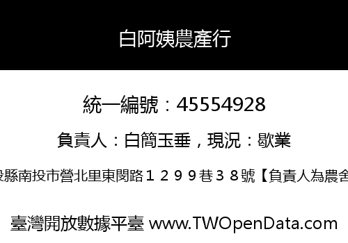 白阿姨農產行