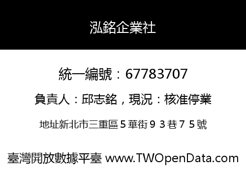 泓銘企業社