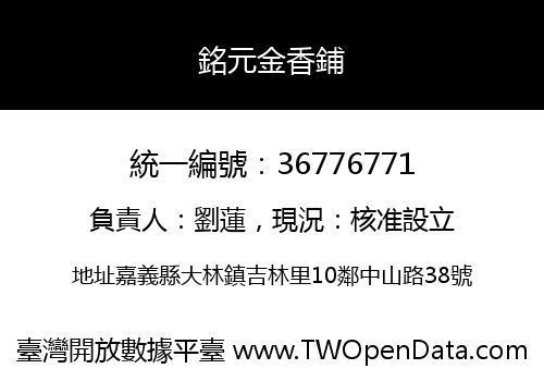 銘元金香鋪