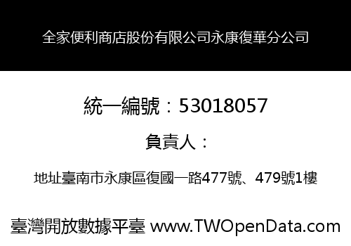 全家便利商店股份有限公司永康復華分公司