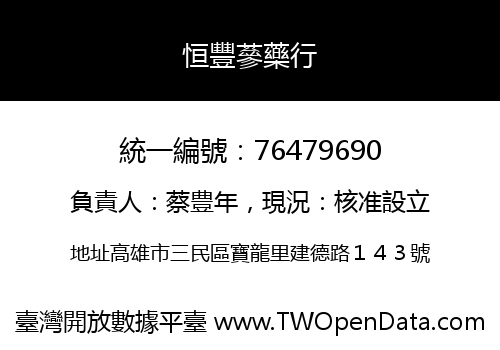恒豐蔘藥行