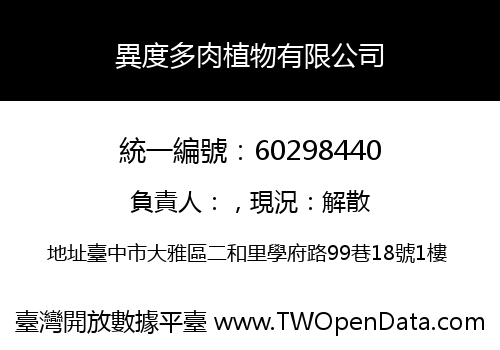 異度多肉植物有限公司