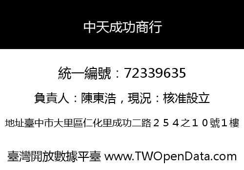中天成功商行