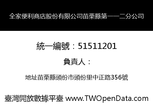 全家便利商店股份有限公司苗栗縣第一一二分公司