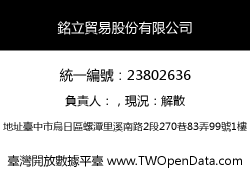 銘立貿易股份有限公司