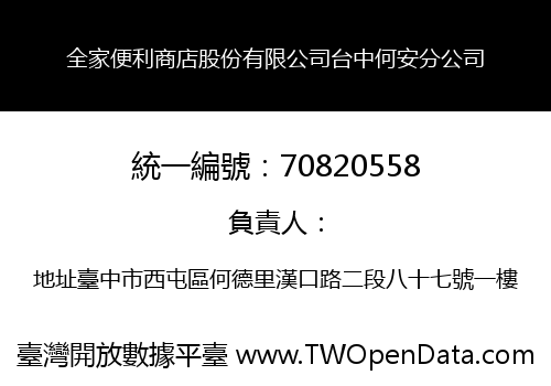 全家便利商店股份有限公司台中何安分公司