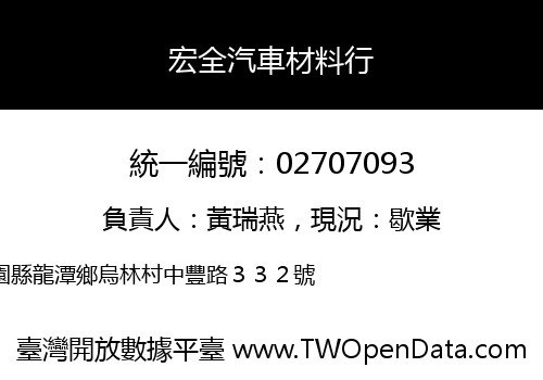 宏全汽車材料行