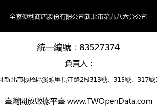 全家便利商店股份有限公司新北市第九八六分公司