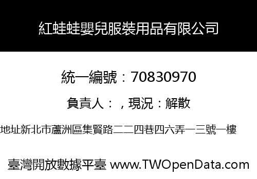 紅蛙蛙嬰兒服裝用品有限公司