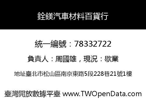銓鎂汽車材料百貨行