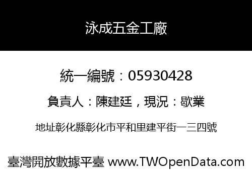 泳成五金工廠