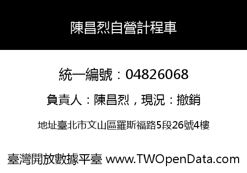 陳昌烈自營計程車