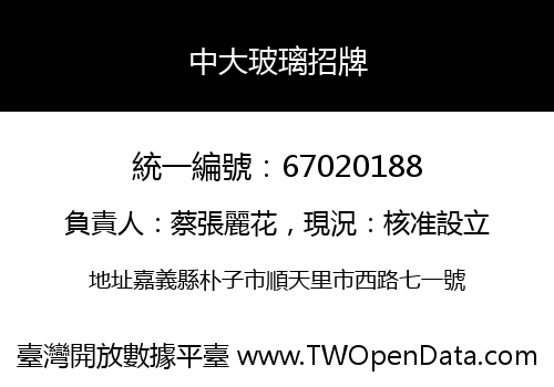 中大玻璃招牌