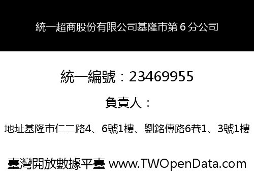 統一超商股份有限公司基隆巿第６分公司