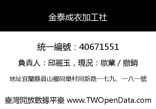 金泰成衣加工社
