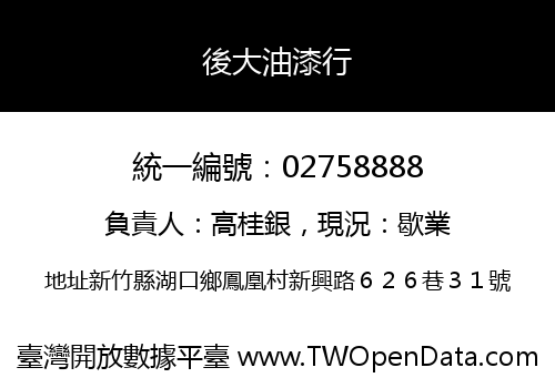 後大油漆行
