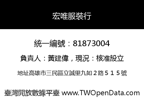 宏唯服裝行