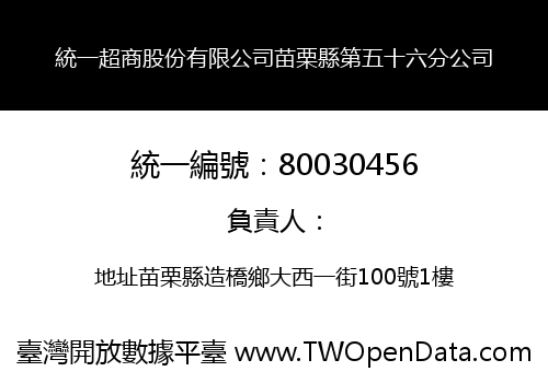 統一超商股份有限公司苗栗縣第五十六分公司
