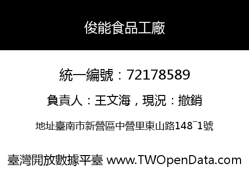 俊能食品工廠