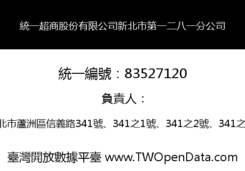 統一超商股份有限公司新北市第一二八一分公司