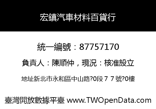 宏鎮汽車材料百貨行