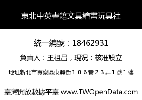 東北中英書籍文具繪畫玩具社