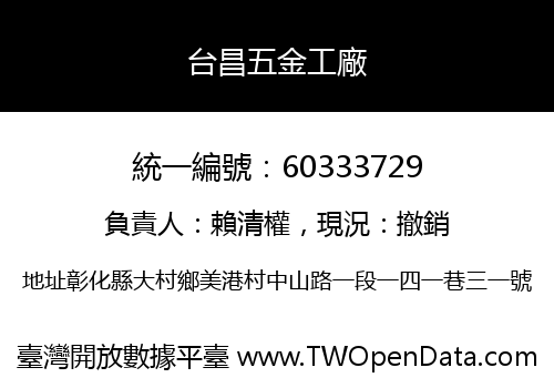台昌五金工廠