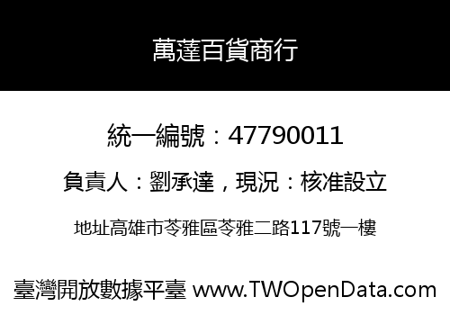 萬薘百貨商行