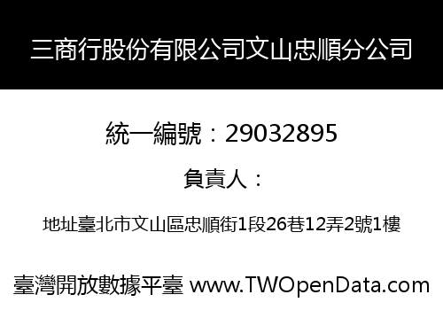 三商行股份有限公司文山忠順分公司