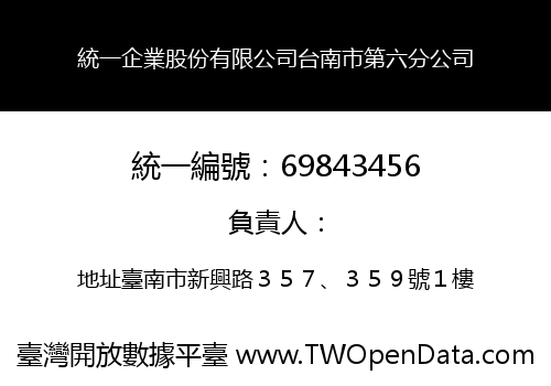 統一企業股份有限公司台南市第六分公司