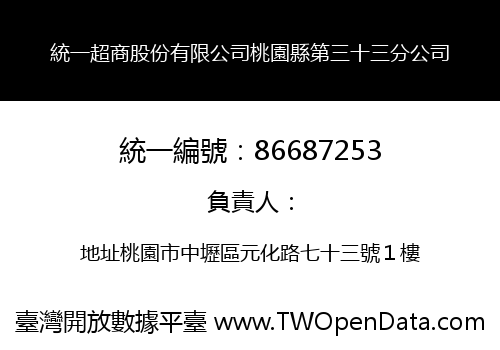 統一超商股份有限公司桃園縣第三十三分公司